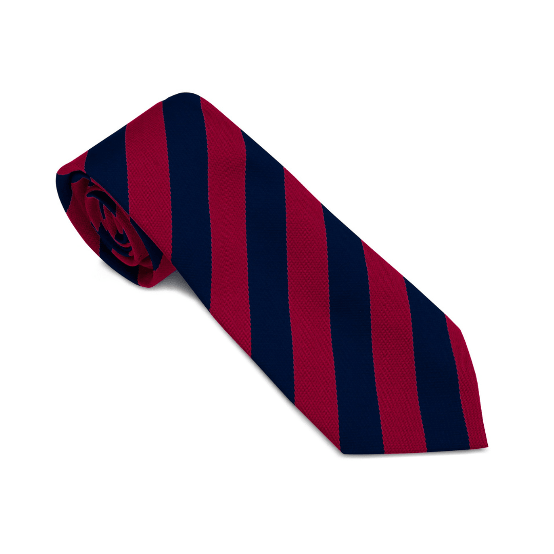 Sgoil an Rubha Navy/Red Equal Striped Tie
