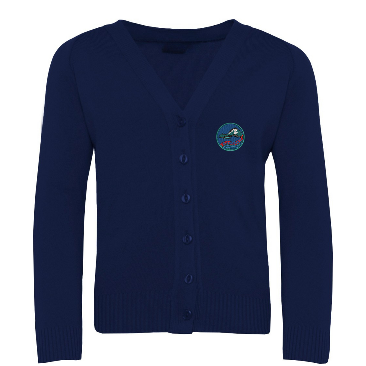 Breasclete Primary School Navy Premier LC Cardigan with logo (EMB)