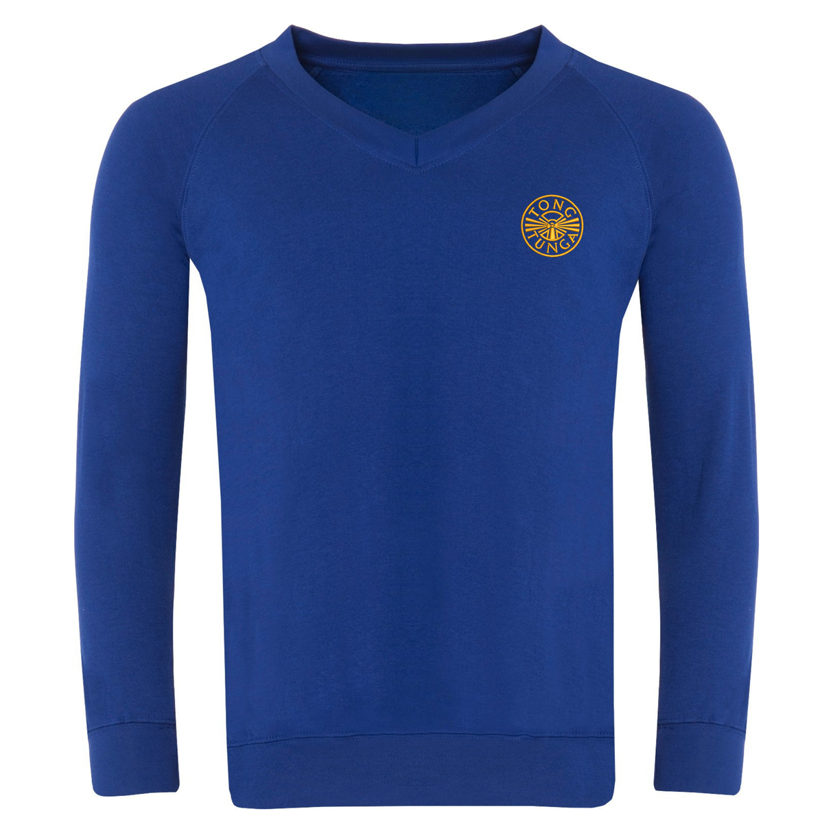 Tong V Neck Knitted Pullover with logo (EMB)