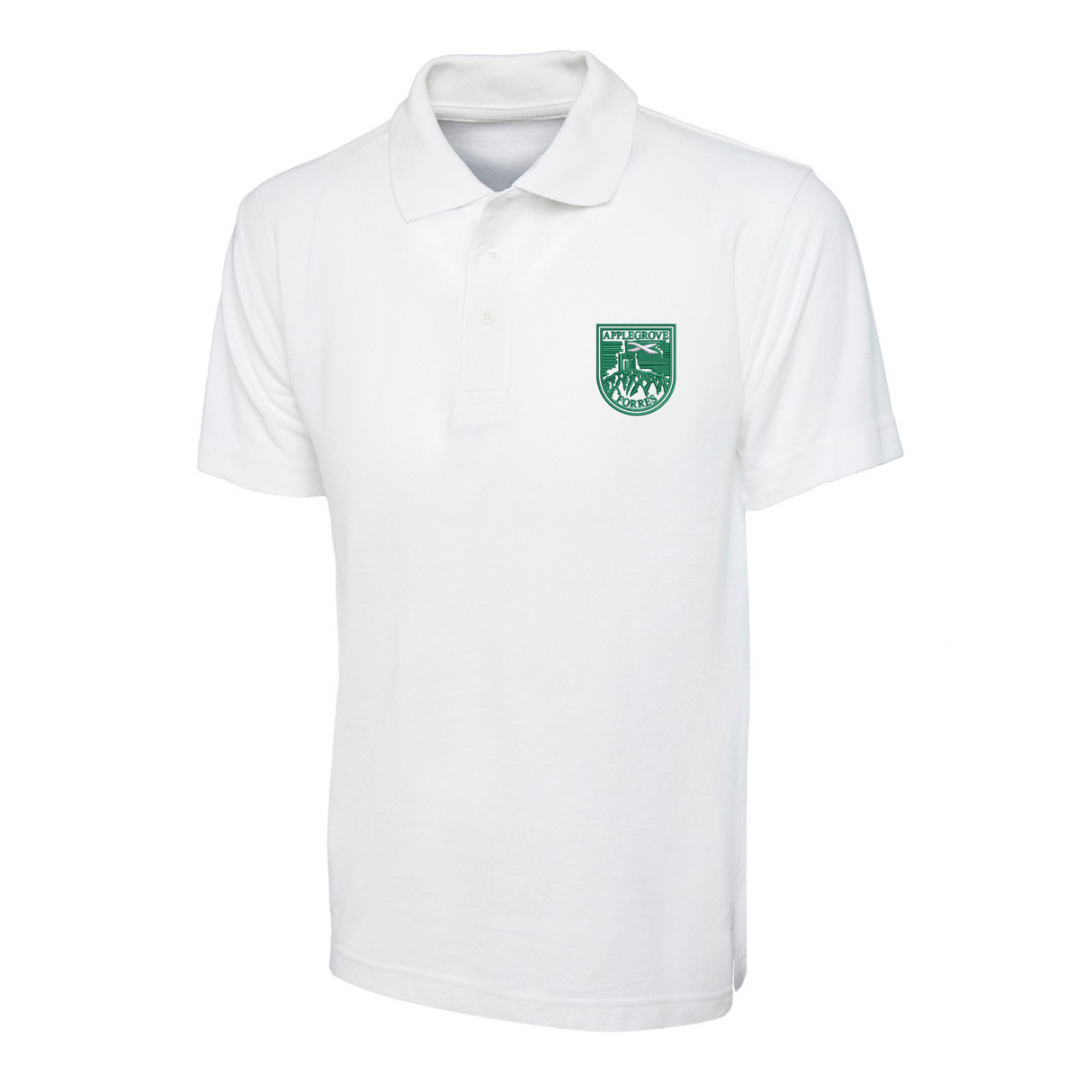 Applegrove Primary School White Polo Shirt with logo (Print)