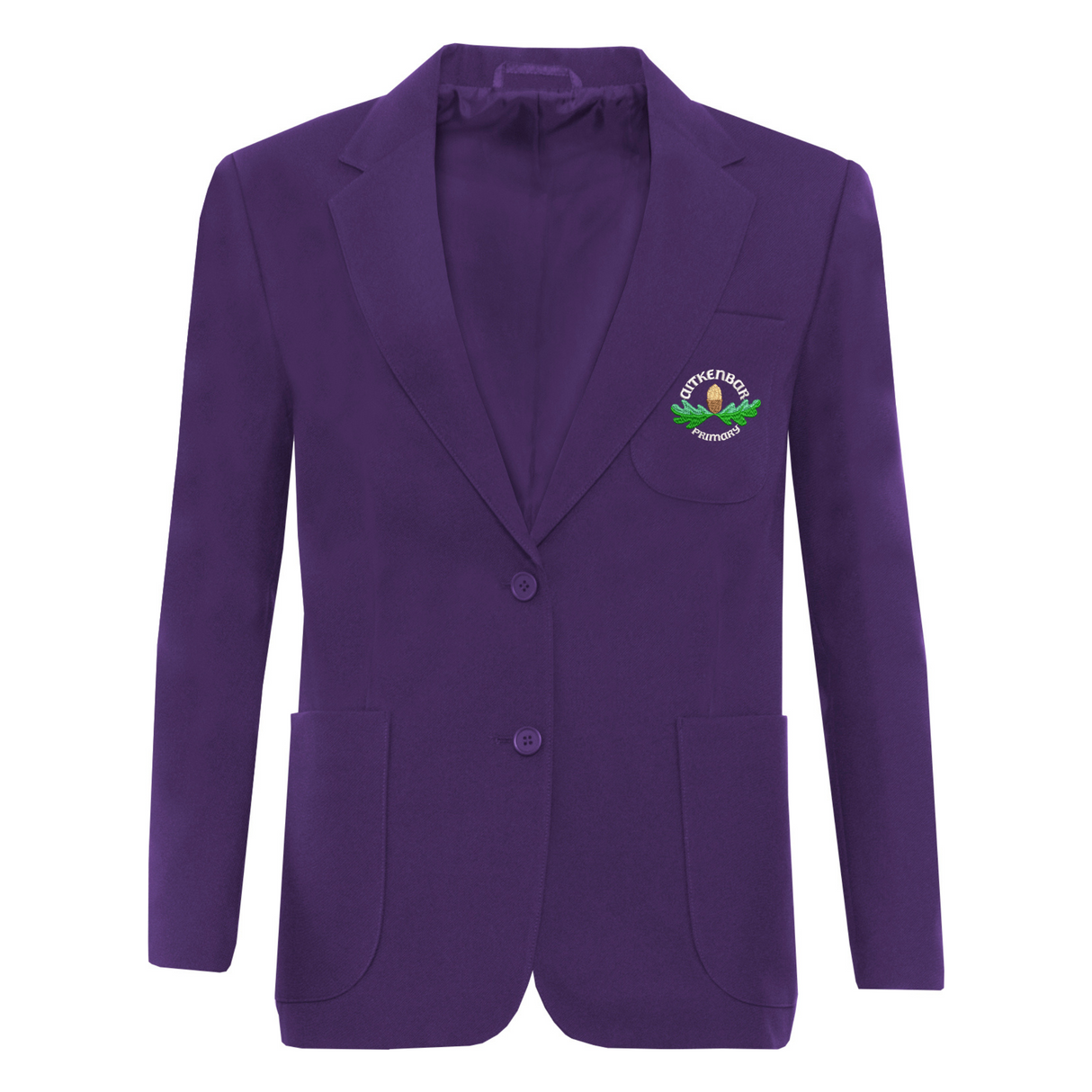 Aitkenbar Primary School Ziggys Girls Blazers Purple with logo (EMB)