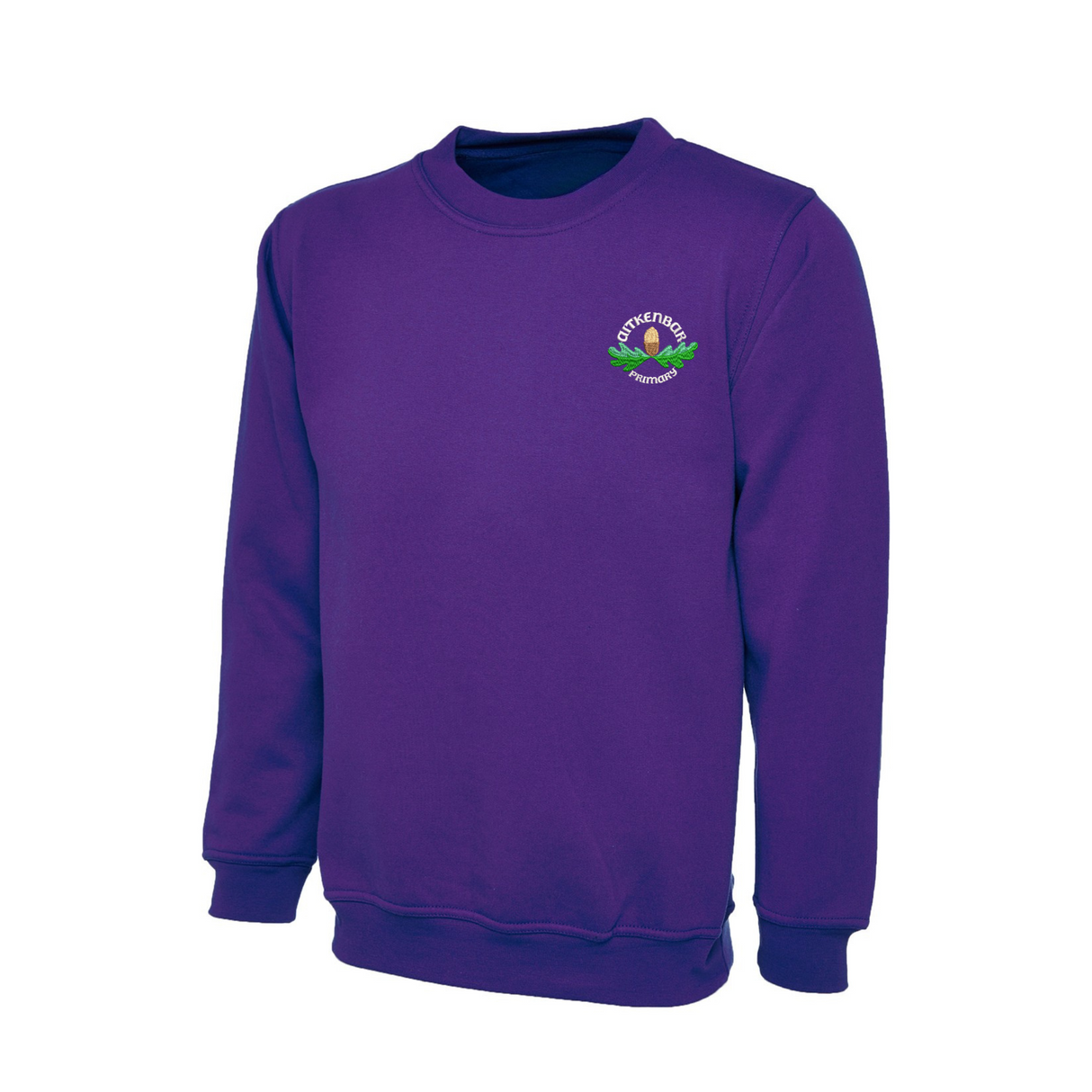 Aitkenbar Primary School Classic Crew Neck Sweatshirt Purple with logo (EMB)