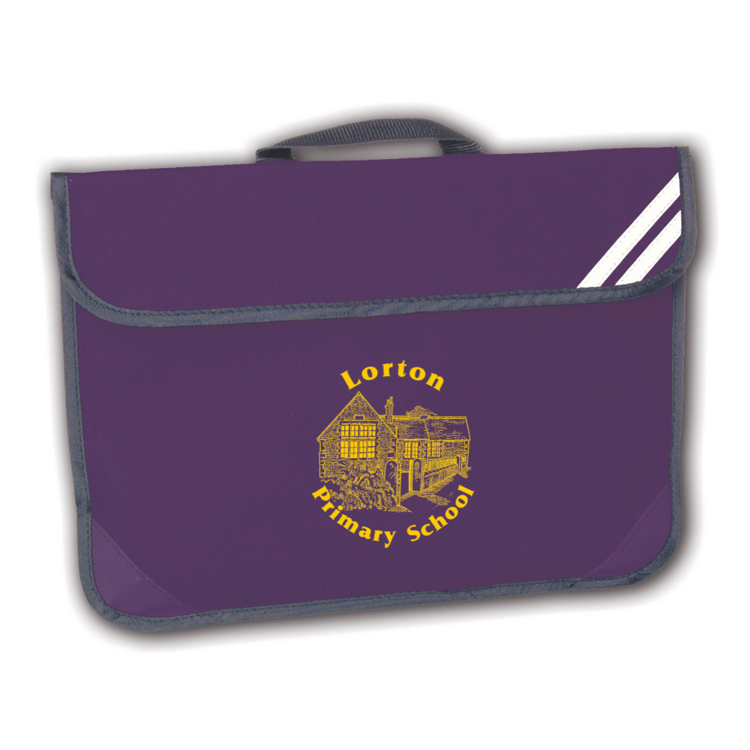 Lorton School Purple Book Bag with Logo (Print)