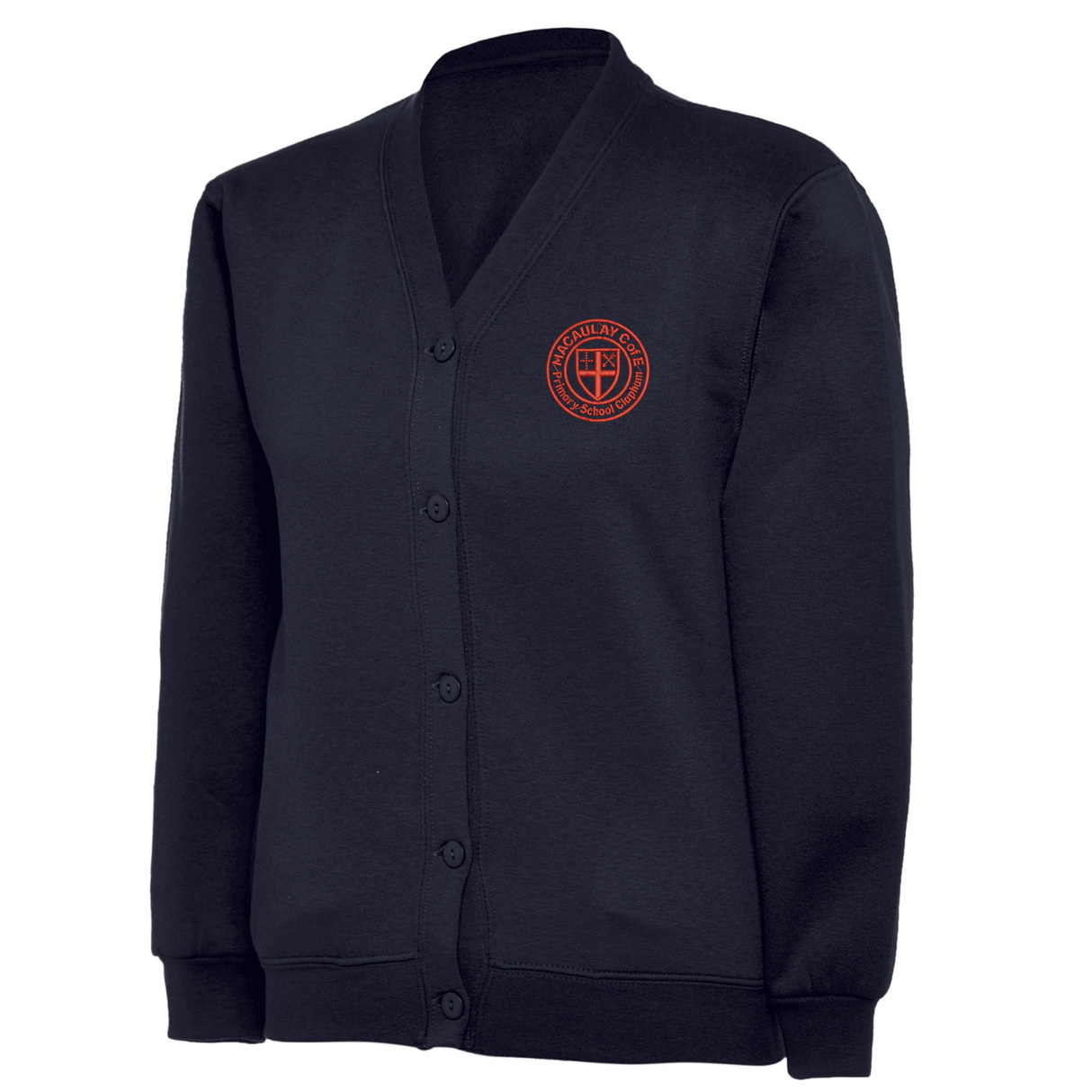 Macaulay School Cardigan Sweatshirt with logo (EMB)