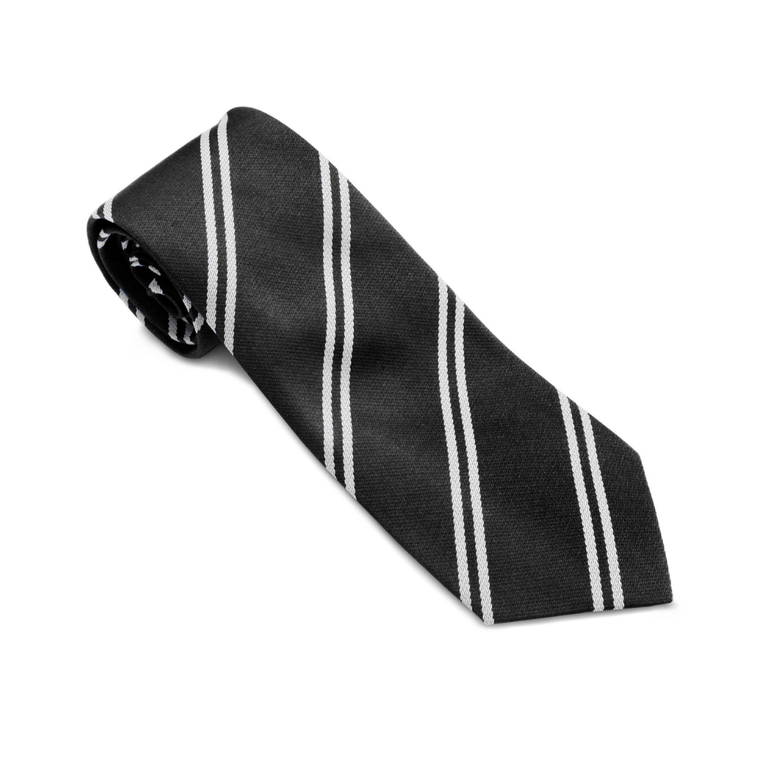 Shawbost School 9201 Black/White Twin Striped Tie