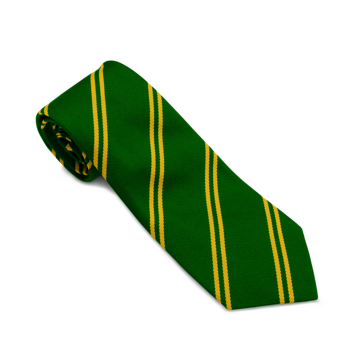 Crosby High School 9208 Striped Tie - Bottle/Gold Double Stripe