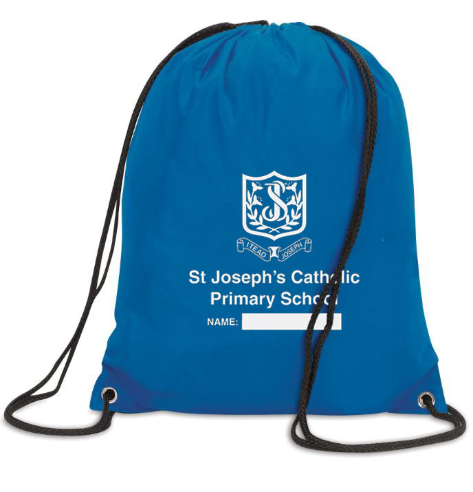 St Joseph's Primary, Hertford Gym Bag in Royal Blue with logo (Print)