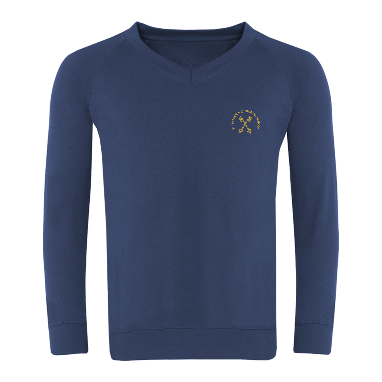 St Peter's RC Primary School Classic V- Neck Sweatshirt with logo (EMB)