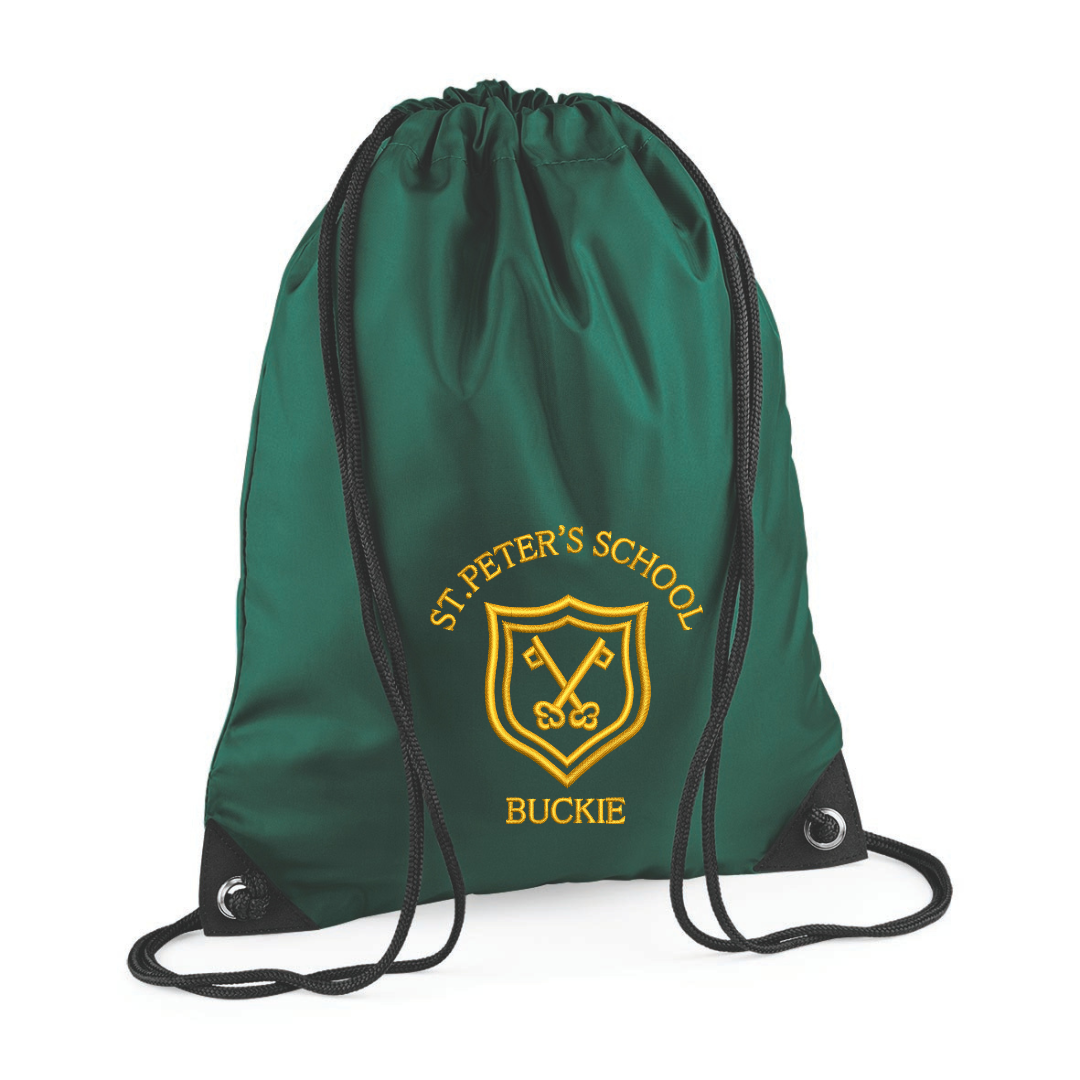 St Peters Buckie, PE Bag in Bottle Green with logo (Print)