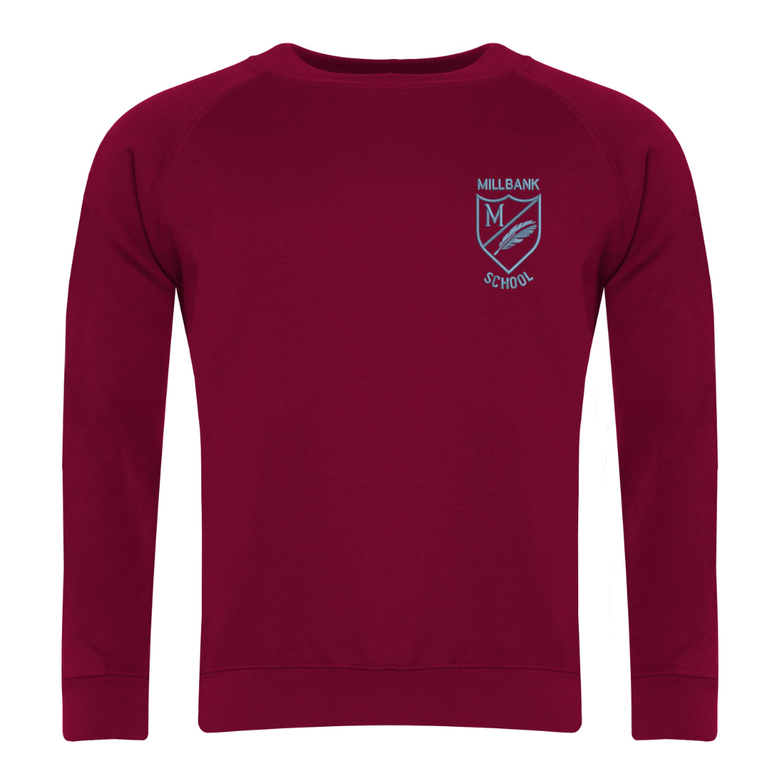 Millbank Primary School Classic Crew Neck Sweatshirt with logo (EMB)