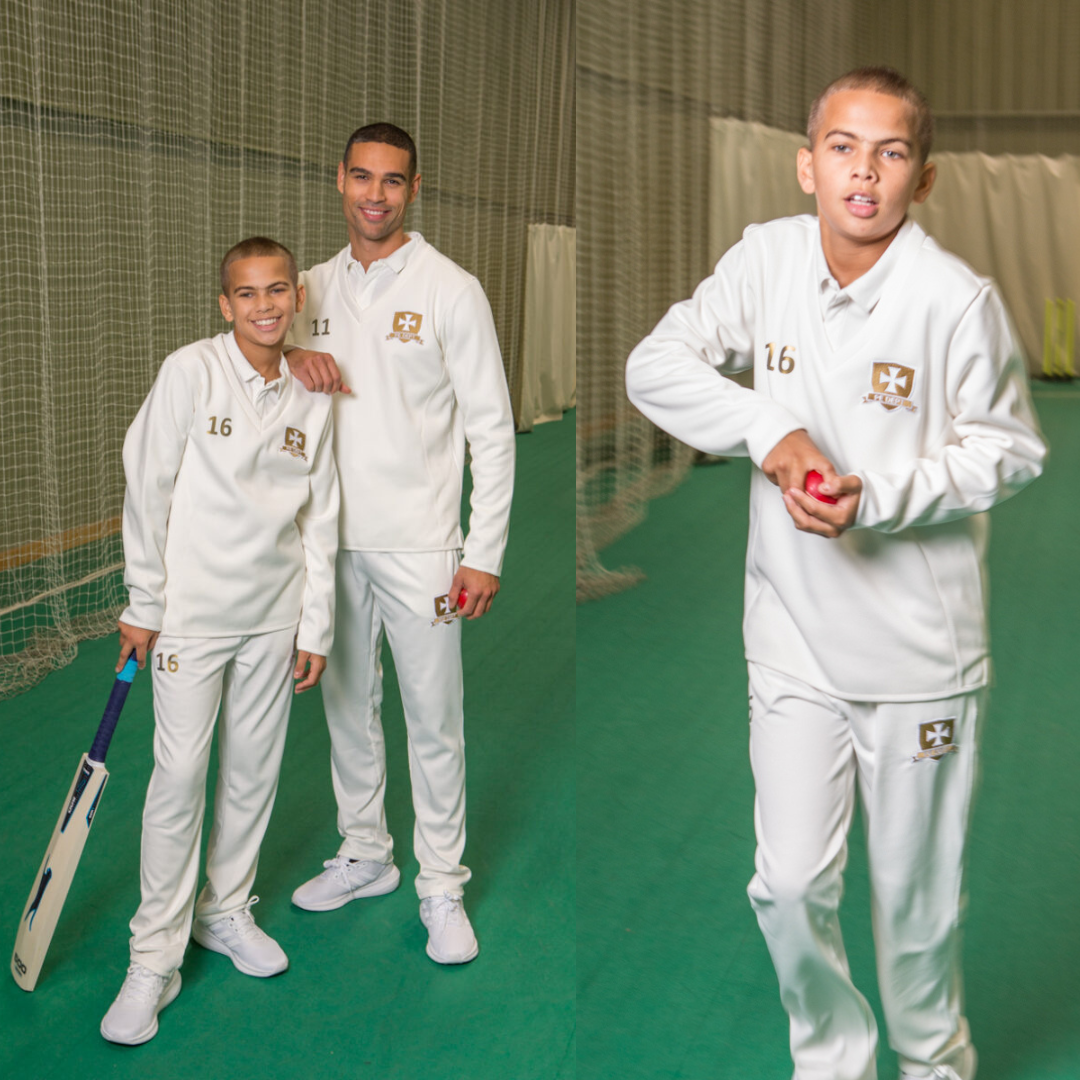 RADIAL CRICKET JUMPER IVORY YOUTH