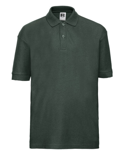 Bottle Green Russell classic polycotton school polo shirt