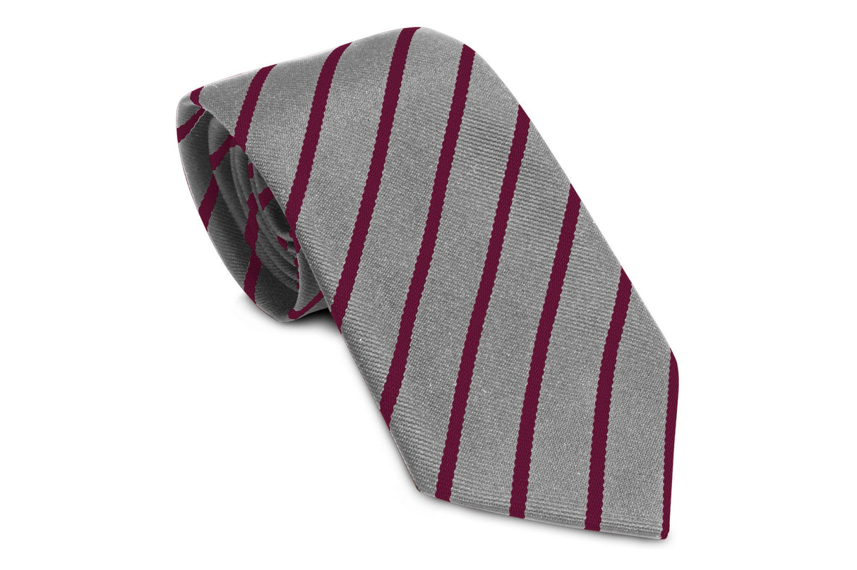 Stock Design Ties Grey with Single Maroon Stripe (5402-9117) - Lynendo Trade Store