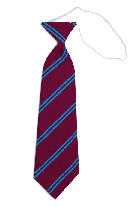 Sgoil Nan Loch Maroon/Sky double Striped Tie