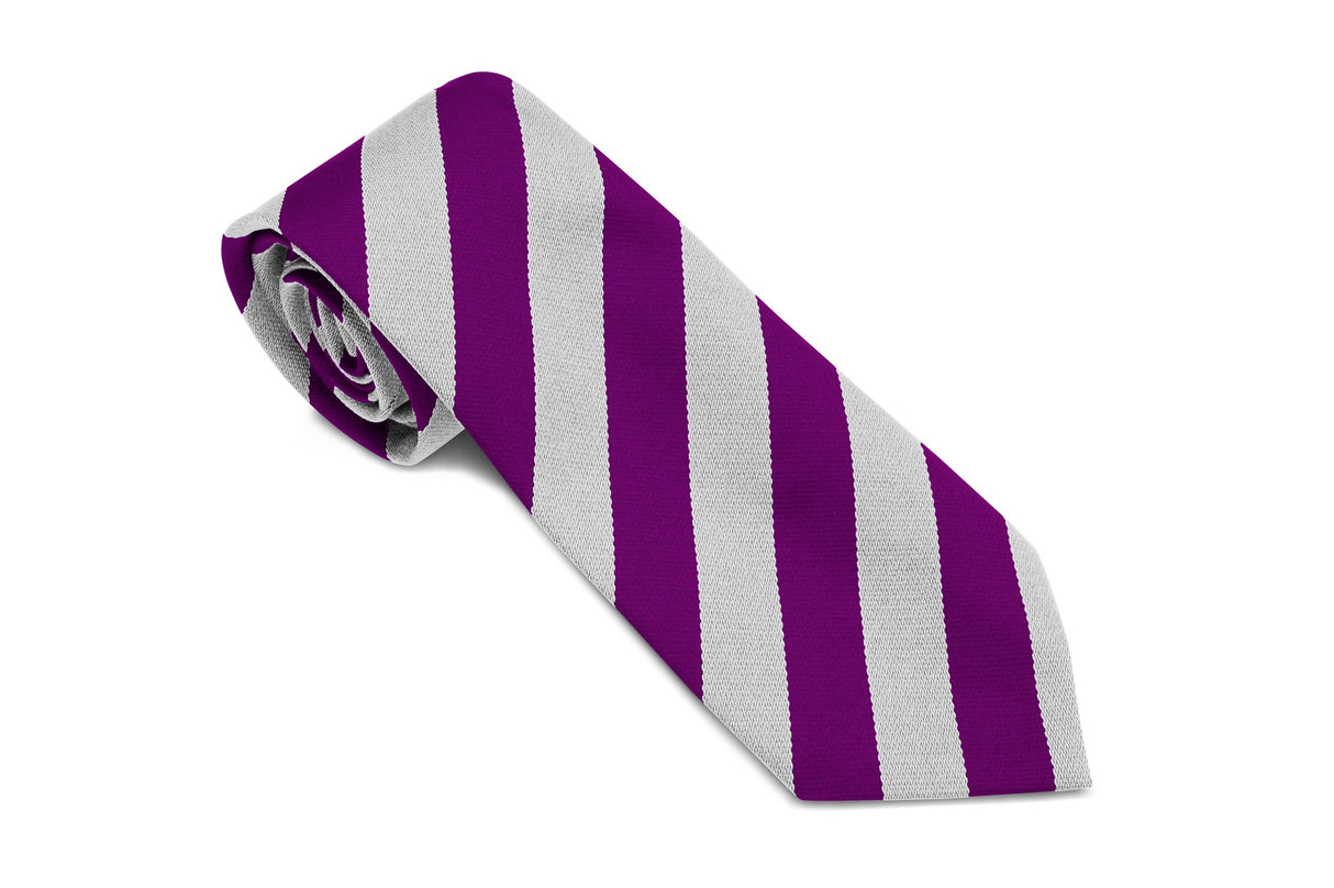 Sgoil Uibhist a Tuath 9517 Purple/White Equal Striped Tie
