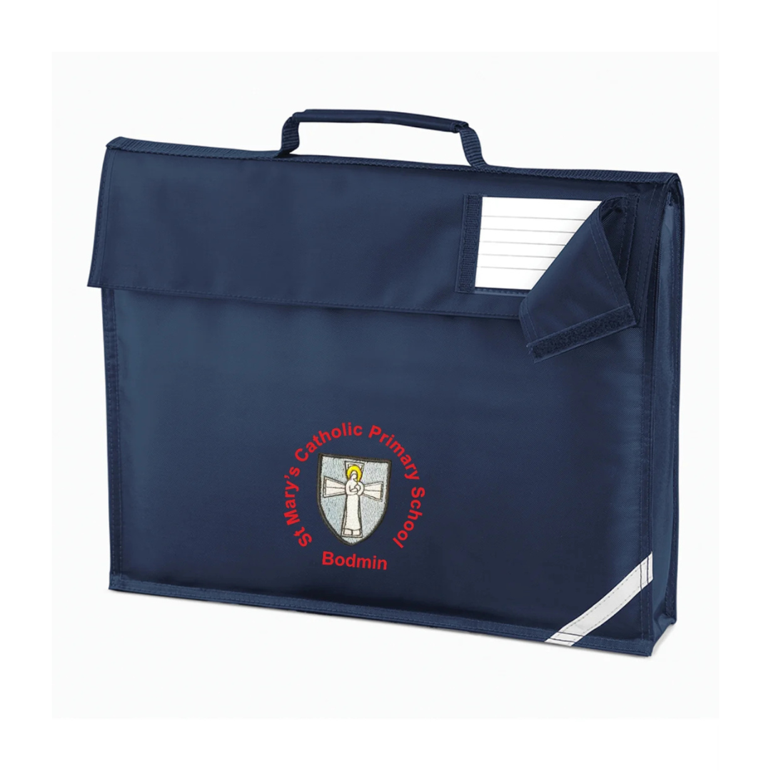 St Mary's Primary School Bodmin Navy Book Bag with logo (Print)