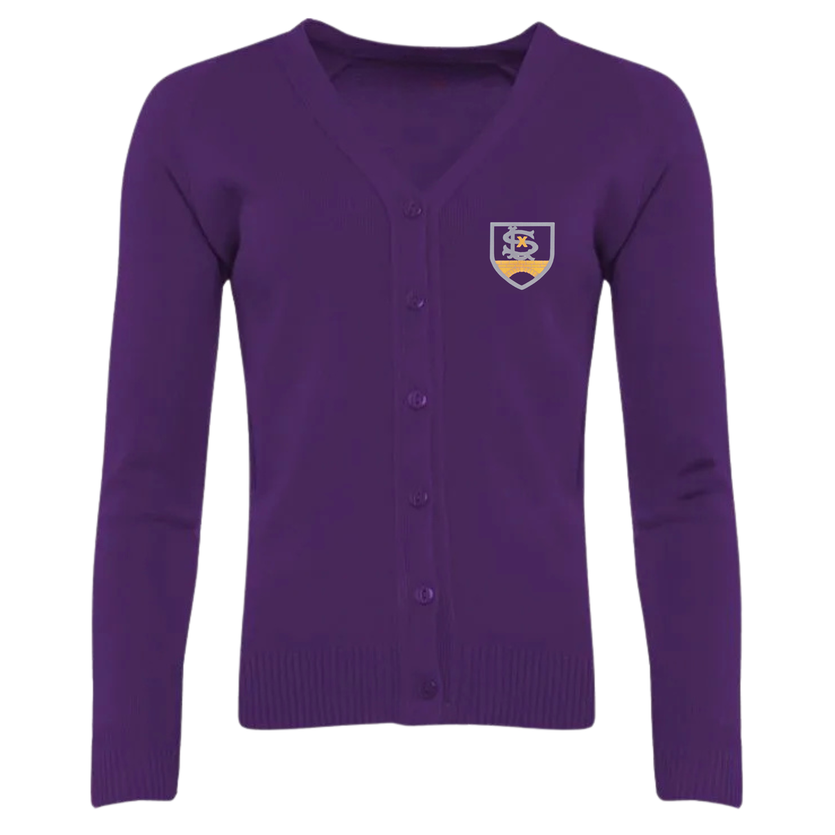 Laxdale Primary School Purple Knitted Cardigan with logo (EMB)