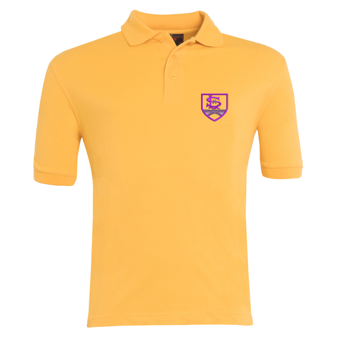 Laxdale Primary School Gold Classic Polo with logo (EMB)