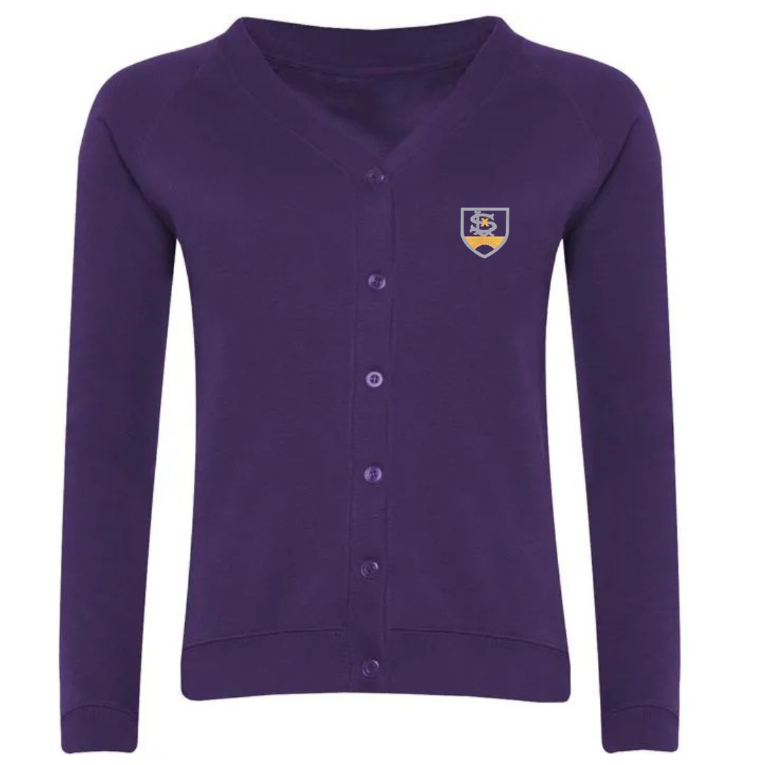 Laxdale Primary School Purple Sweatshirt Cardigan with logo (EMB)