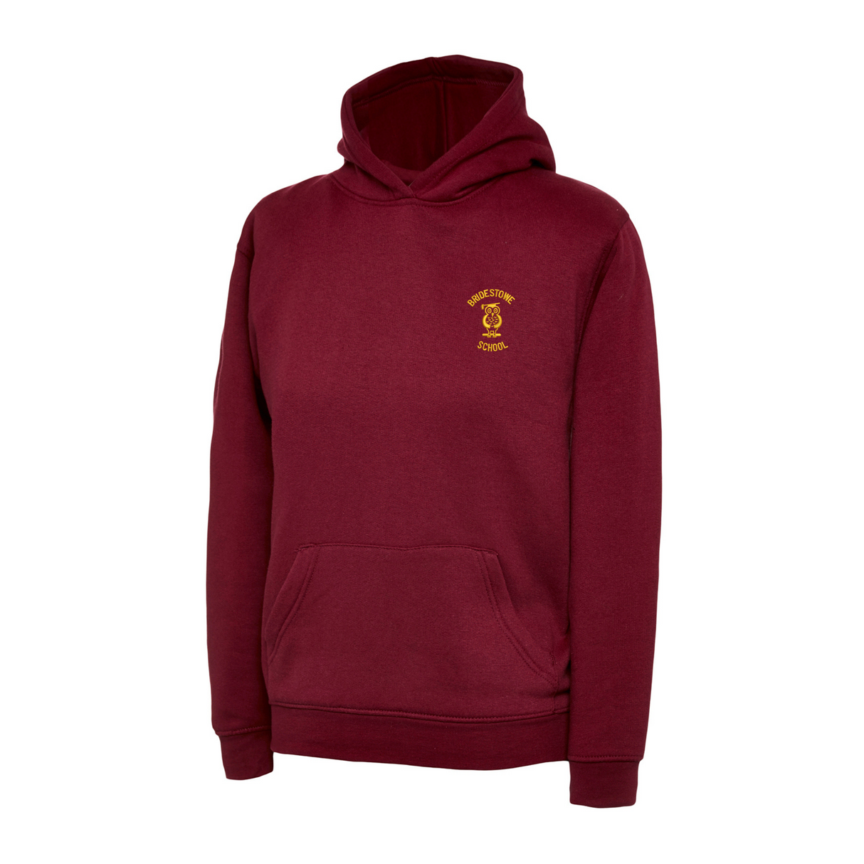 Bridestowe Primary School Maroon Hooded Sweatshirt with logo (EMB)