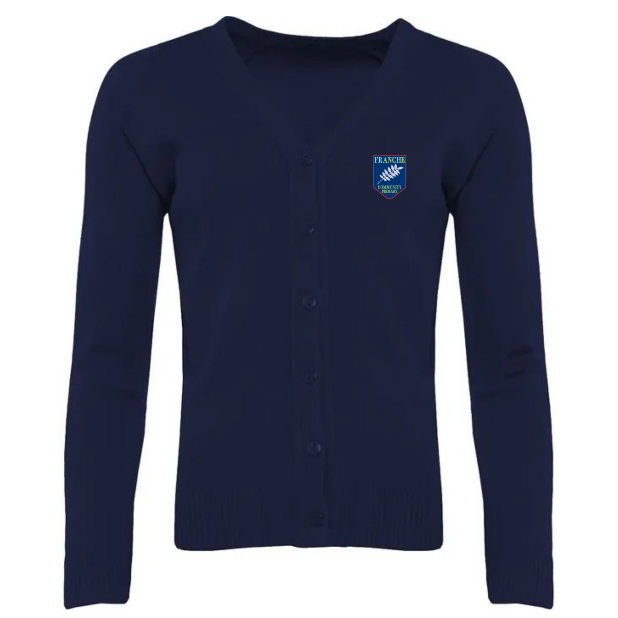 Franche Primary School Navy Premier LC Cardigan with logo (EMB)