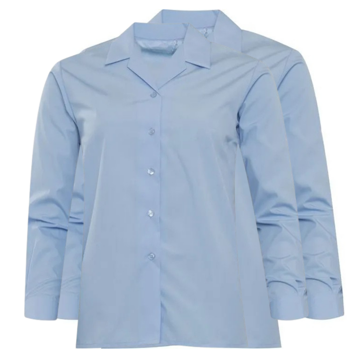 Franche Primary School Blue 2-Pack Regular Fit Blouse - Long Sleeve
