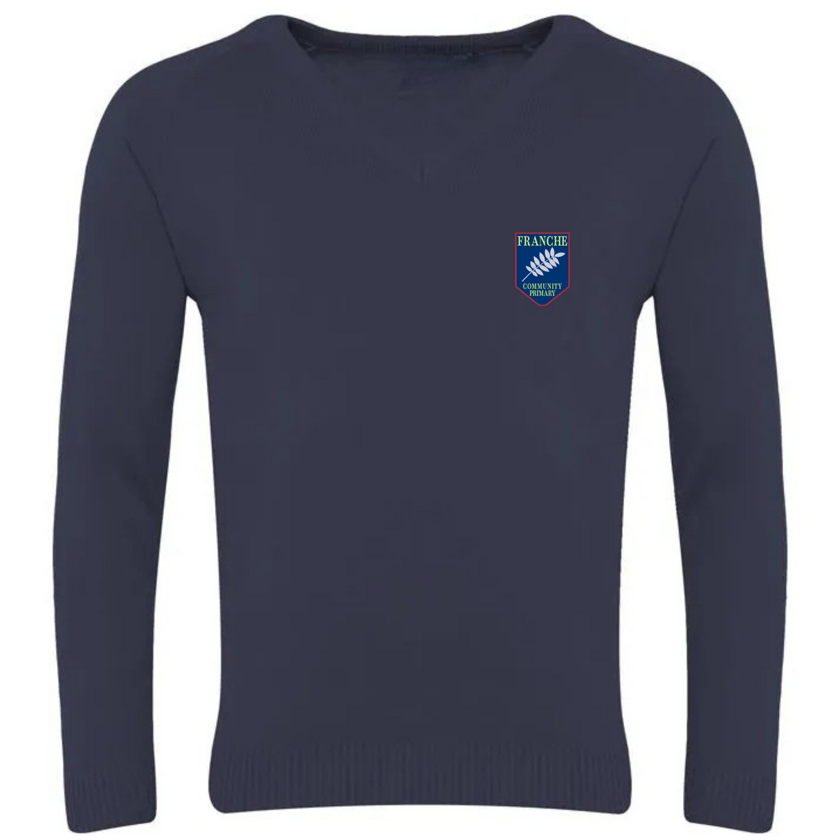 Franche Primary School Navy Premier LC V Neck with logo (EMB)
