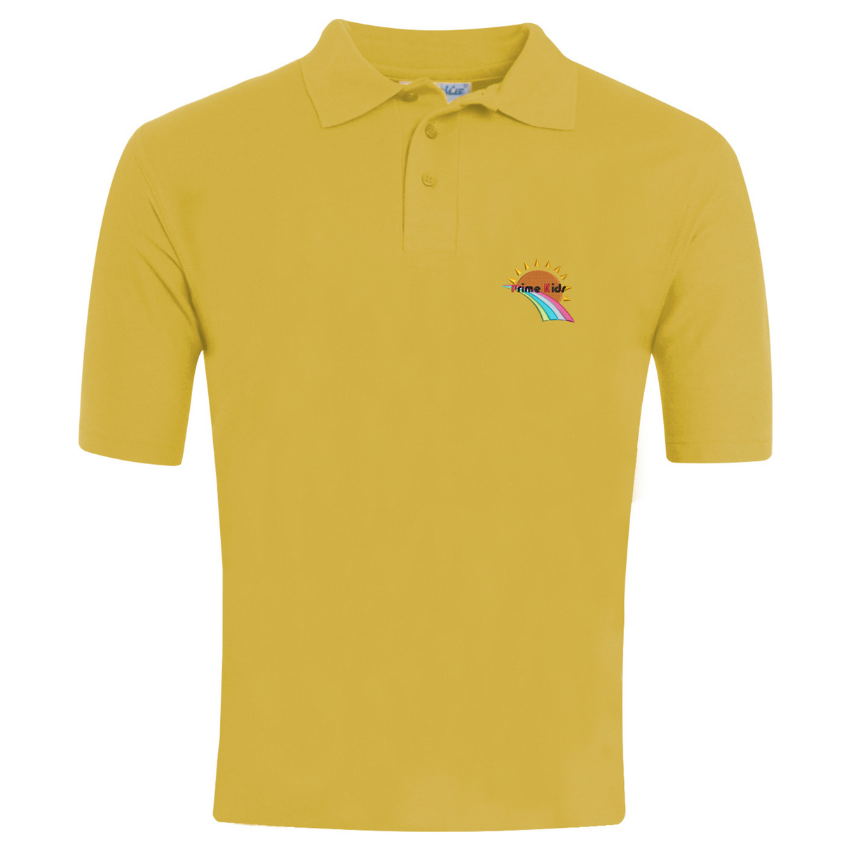 Prime Kids PreSchool Gold Polo Shirt with logo (EMB)