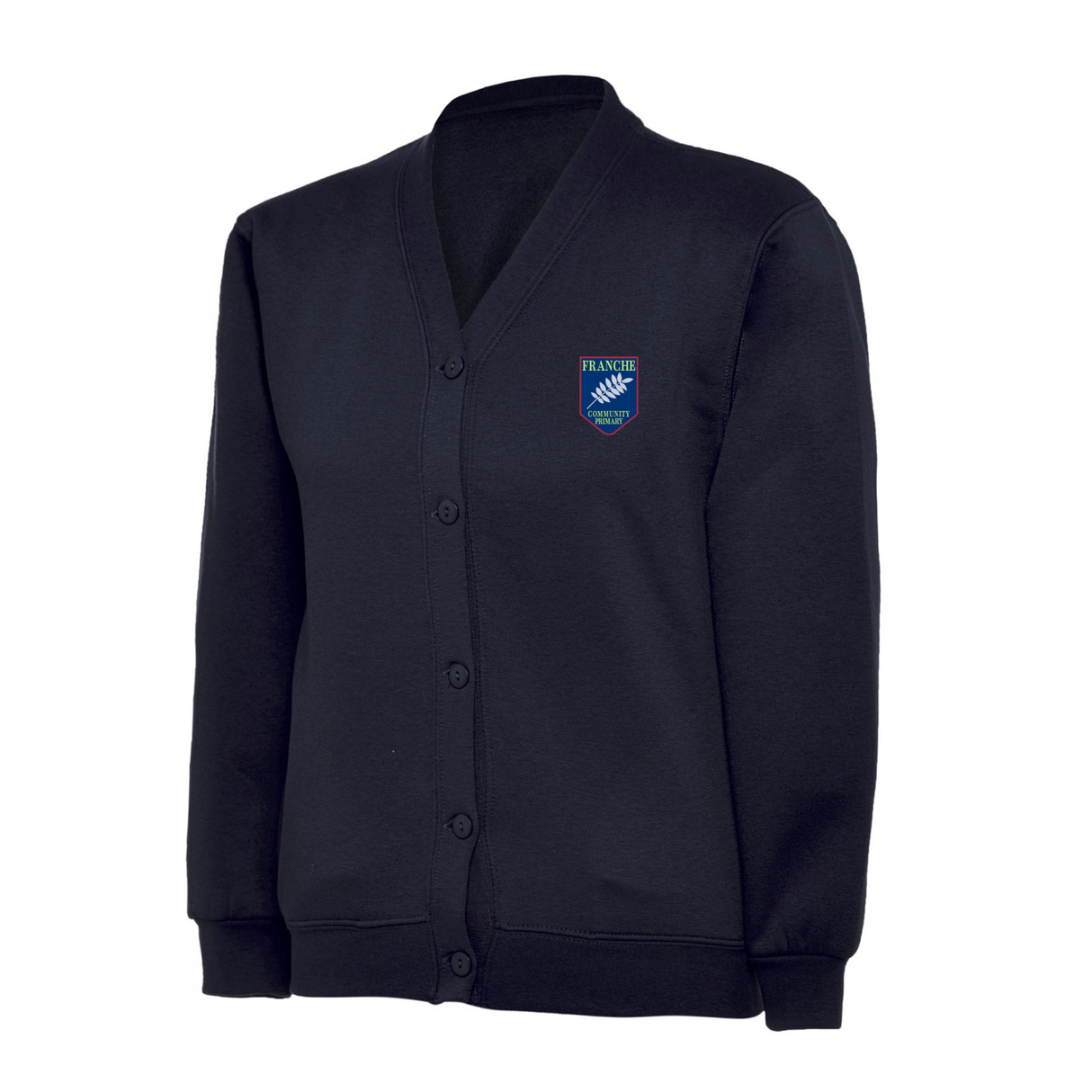 Franche Primary School Navy Classic Cardigan with logo (EMB)
