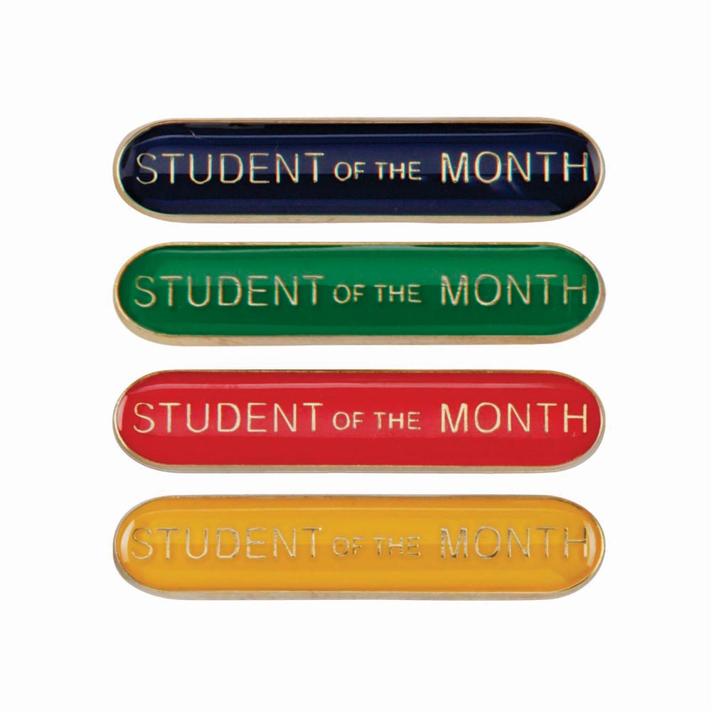 Student of the Month Round End Enamel Badge-Scholar Bar Badge - Leonard Hudson Trade Store