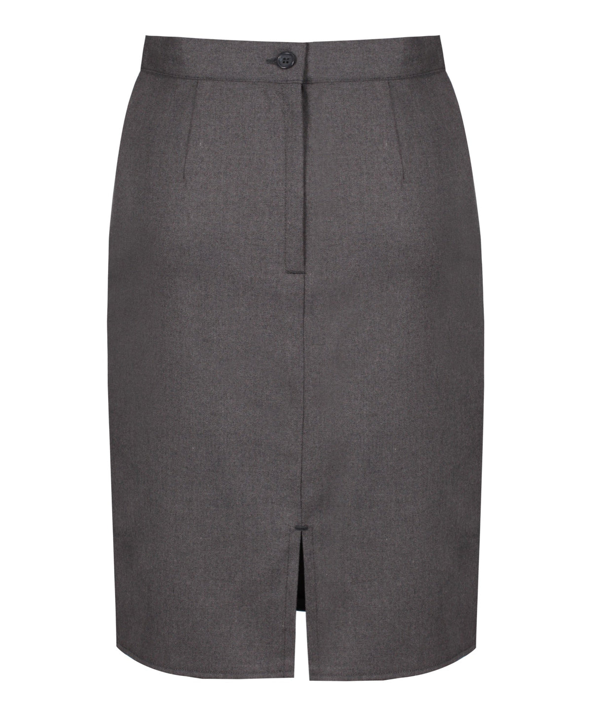 Harrow grey senior straight school skirt, back view with vent