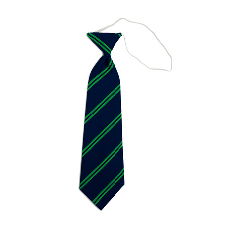 Breasclete Primary School Navy/Emerald double Striped Tie