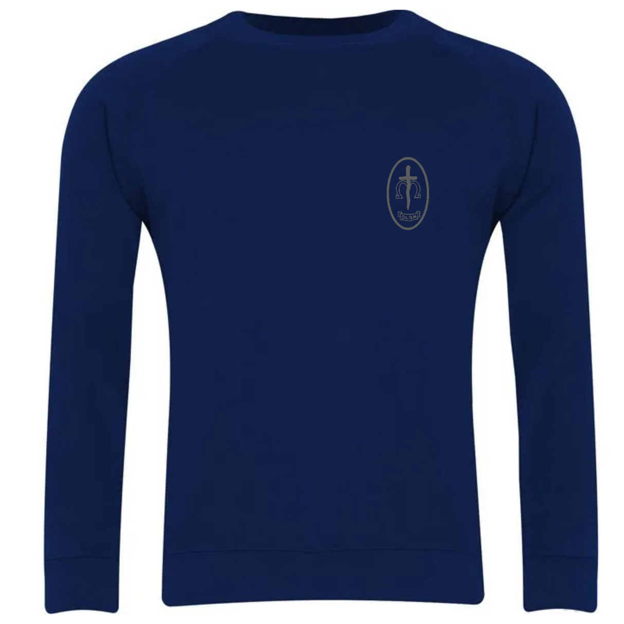 Our Lady and St Michaels School Navy Classic Crew Neck Sweatshirt with logo (EMB)