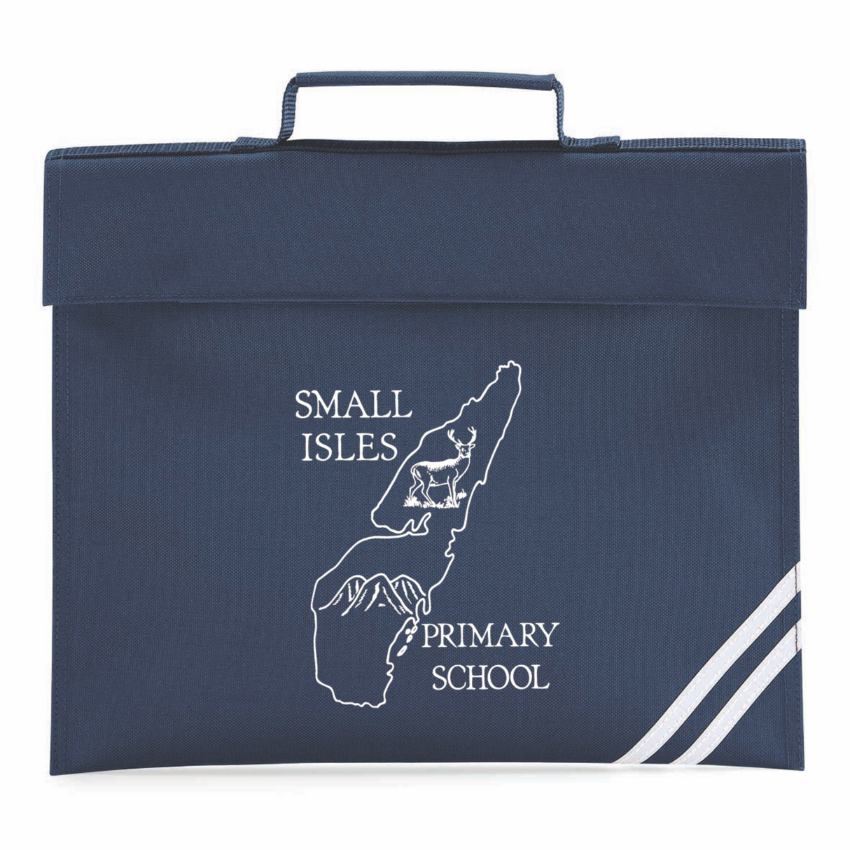 Small Isles School Navy Book Carrier with logo (Print)
