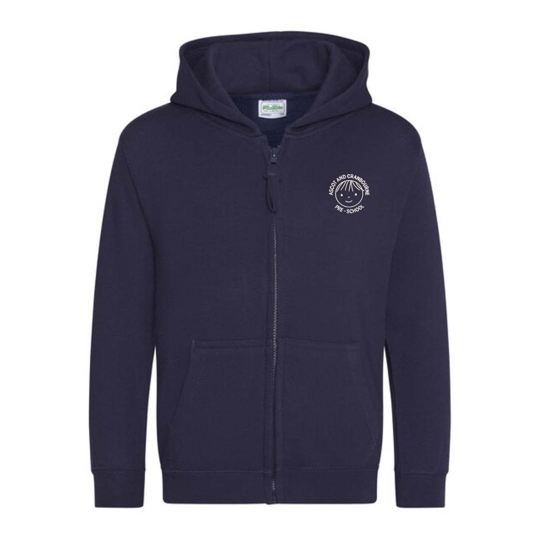 Ascot and Cranbourne Pre-School Navy Zoodie with logo (EMB)
