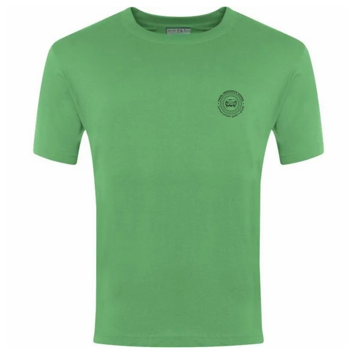 Ysgol Croesgoch School Emerald T Shirt with logo (Print)