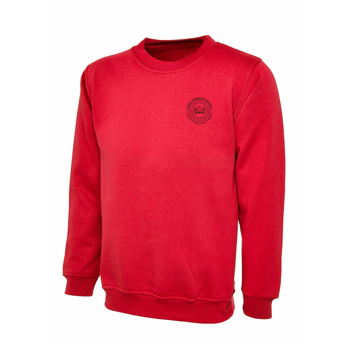 Ysgol Croesgoch School Red Sweatshirt with logo (Print)
