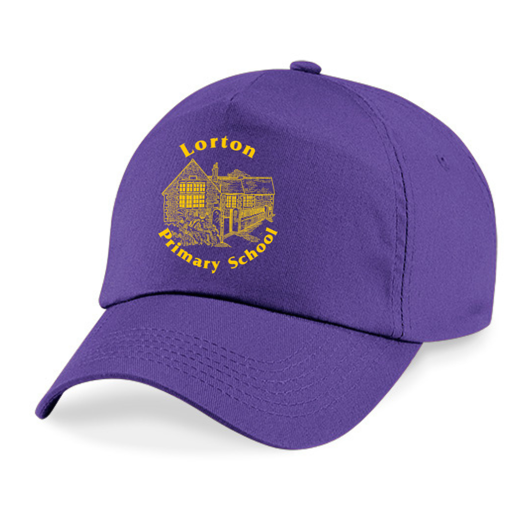 Lorton School Purple Baseball Cap with Logo (Print)