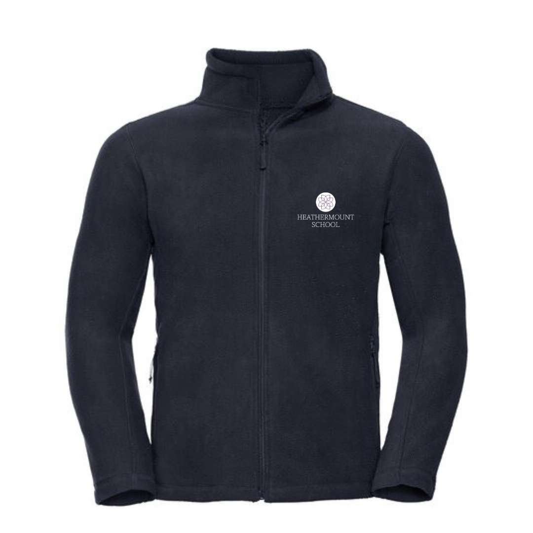 Heathermount Polar Fleece Jacket in Navy with logo (EMB) [Secondary Students]