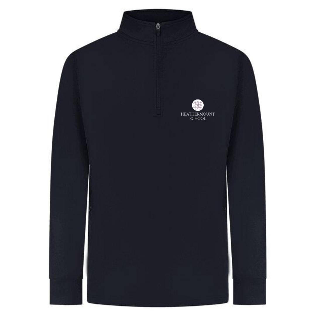 Heathermount 1/4 Zip Midlayer in Navy with logo (EMB) [Secondary Students]