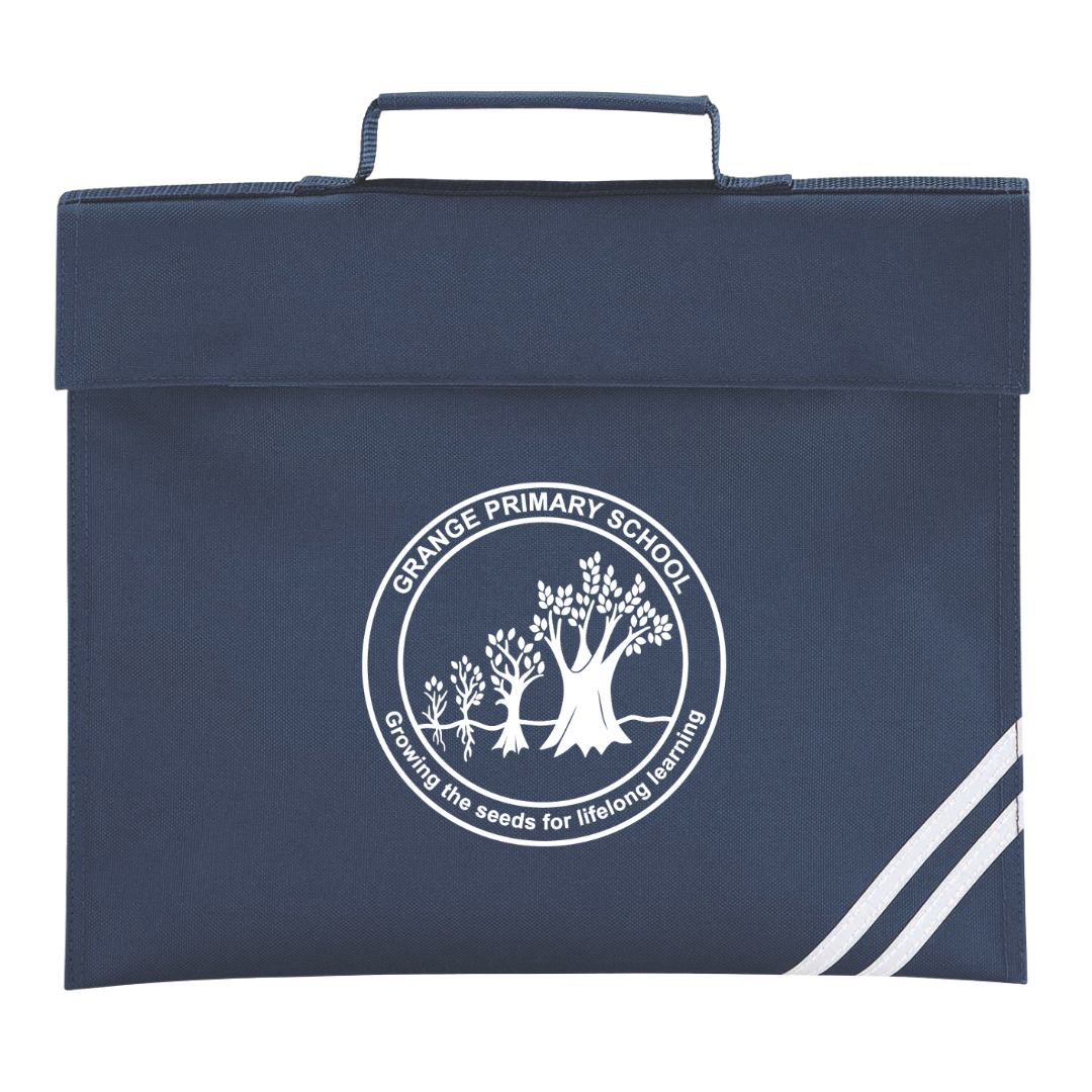 Grange Primary, Classic Book Bag in Navy with Logo (Print)