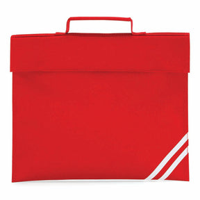 Red hi-vis school book bag with twin reflective strips