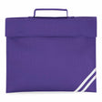 Purple hi-vis school book bag with twin reflective strips