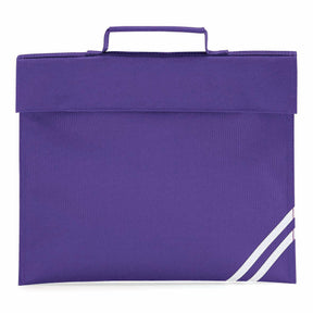Purple hi-vis school book bag with twin reflective strips