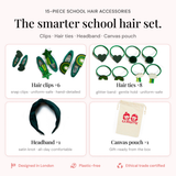 Green School Hair Clips, Bobble Hair Ties, Headband & Bag | The Gift Set