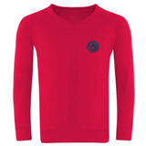 Aberdour Primary School Red OR Navy Classic V-Neck Sweatshirt with logo (EMB)