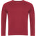 plain red crew neck sweatshirt with long sleeves, classic fit
