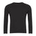 Black crew neck sweatshirt with long sleeves, plain design, front view