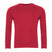 Classic red crew neck sweatshirt with long sleeves, plain cotton design