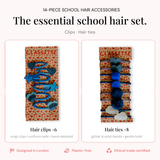 Navy Blue School Hair Clips & Bobble Hair Ties | The Essential Set